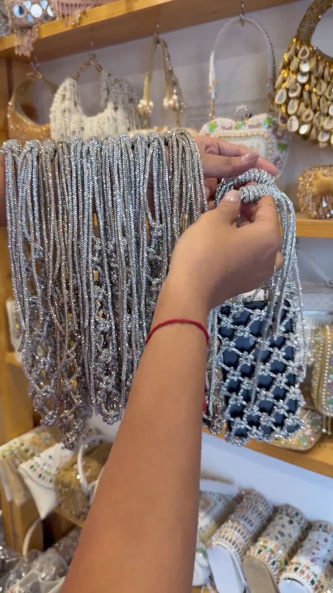 Rhinestones Cage Mobile Bag